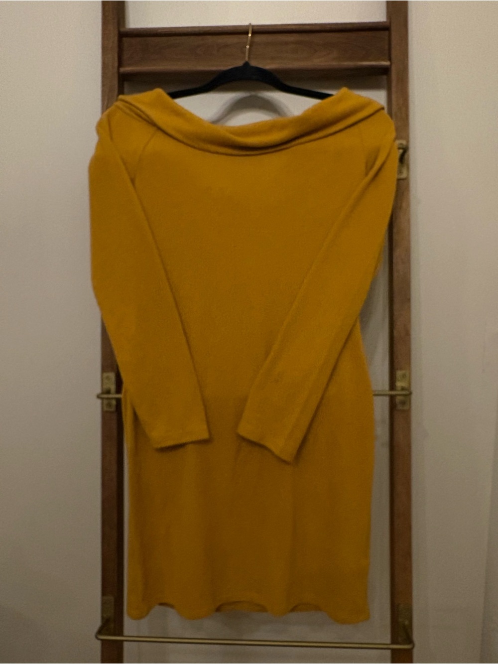 Charlotte Russe Mustard Off-Shoulder Sweater Dress